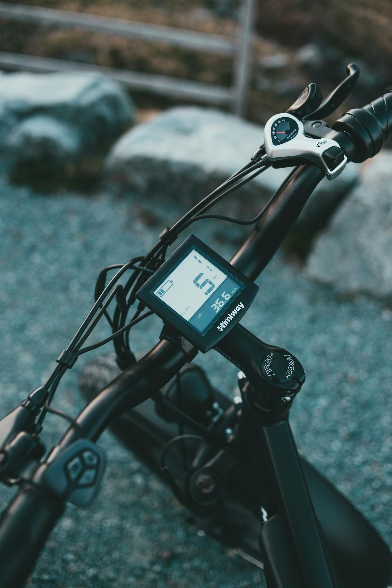 Modern electric bike on pathway